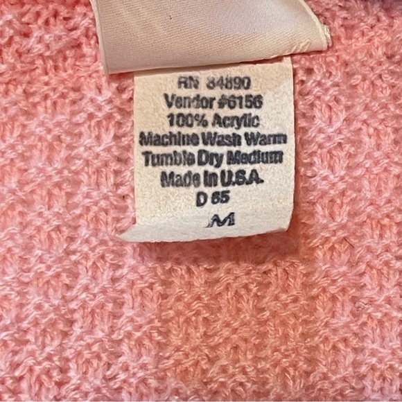 Vintage Haband Pink Knit Cardigan Sweater Size Medium - Picture 10 of 11